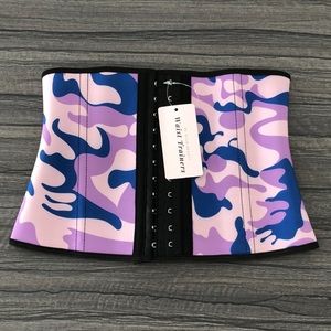 PURPLE CAMO SHORT WAIST TRAINER CORSET CINCHER -XS